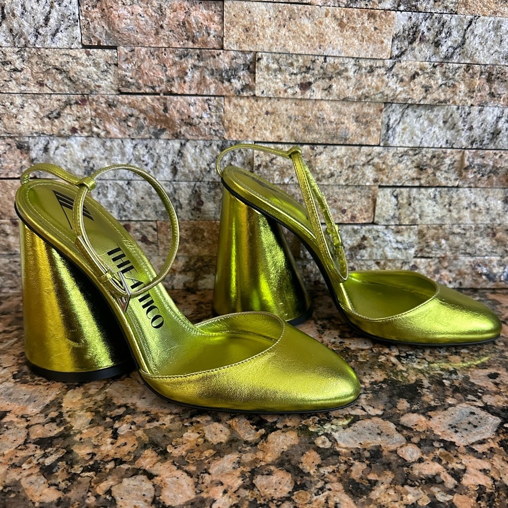 The Attico Luz metallic 120mm leather pumps Shoes Size 38 - Picture 2 of 9